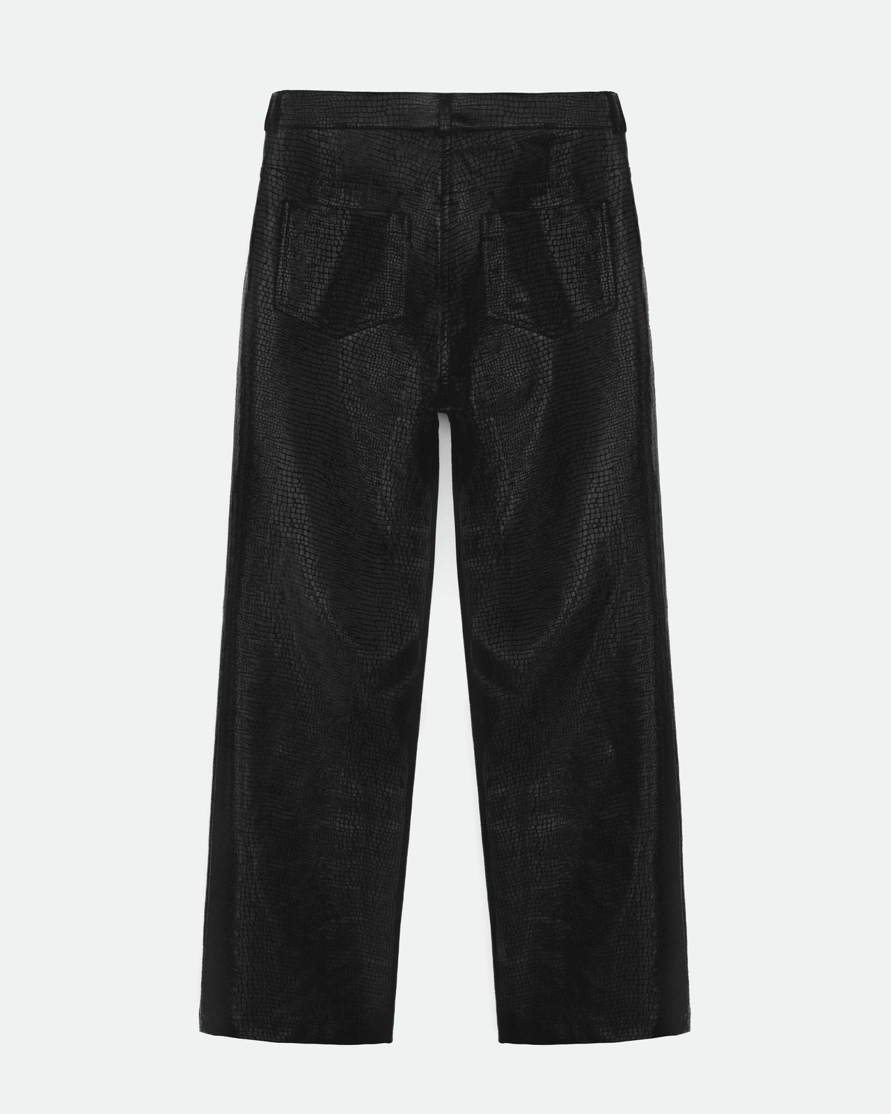 COOSH ШТАНИ З ФАКТУРНОЇ ЕКОШКІРИ, чорного кольору