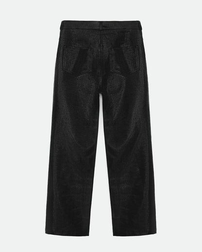 COOSH ШТАНИ З ФАКТУРНОЇ ЕКОШКІРИ, чорного кольору