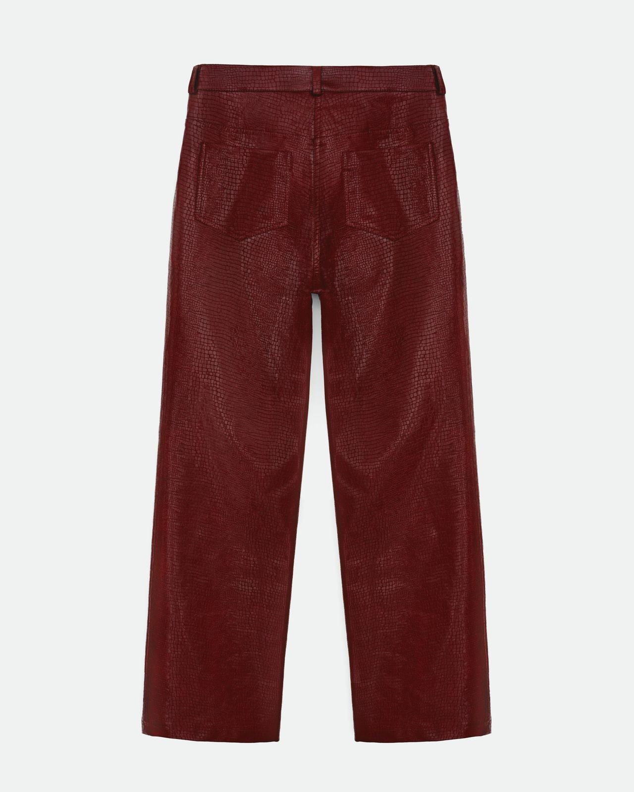 COOSH ШТАНИ З ФАКТУРНОЇ ЕКОШКІРИ, бордові