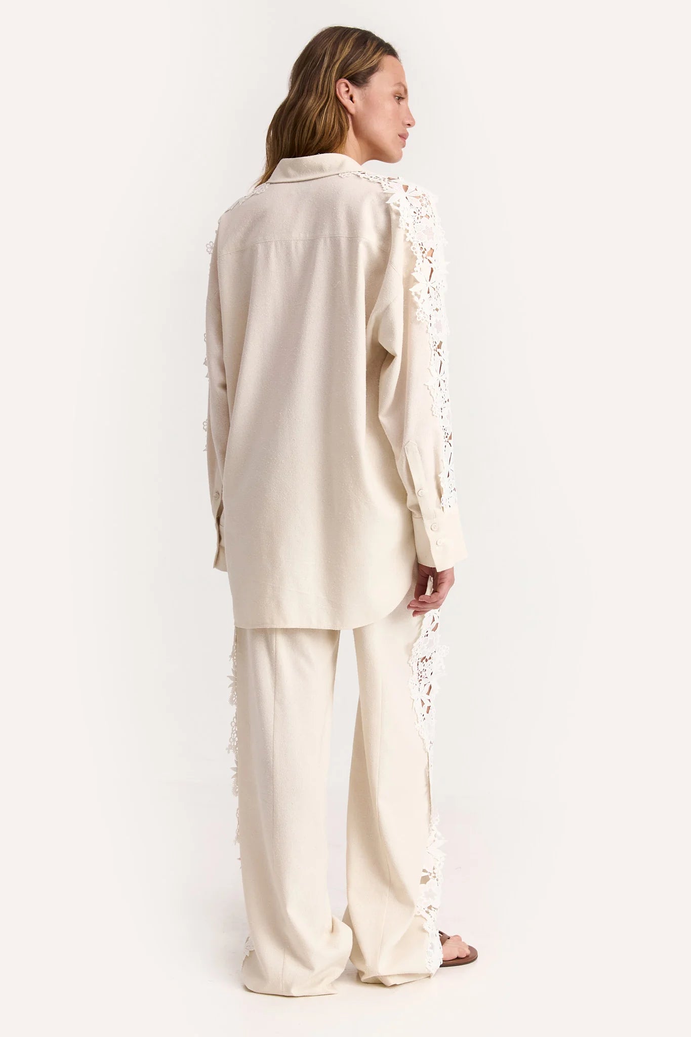 IAM Ecru Pants in Peace Silk