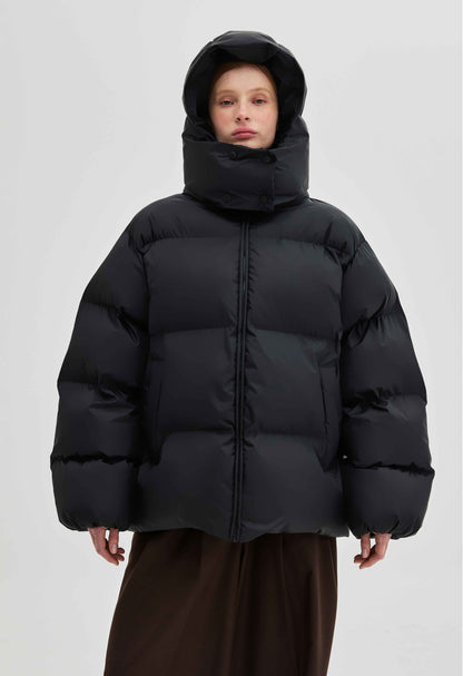 BE OM ПУХОВИК ОВЕРСАЙЗ ЧОРНИЙ