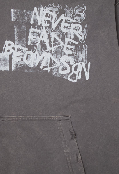 BE OM ХУДІ ОВЕРСАЙЗ ВИВАРЕНИЙ СІРИЙ