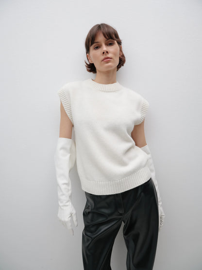 CICI COCO ЖИЛЕТ В'ЯЗАНИЙ МОЛОЧНИЙ