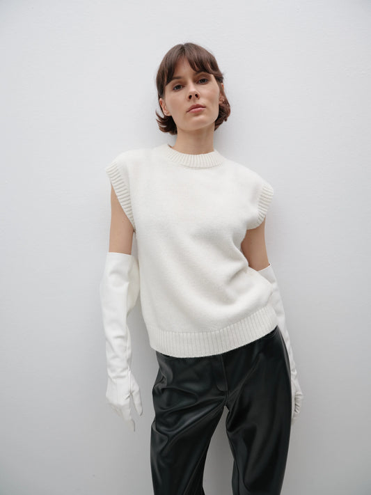 CICI COCO ЖИЛЕТ В'ЯЗАНИЙ МОЛОЧНИЙ