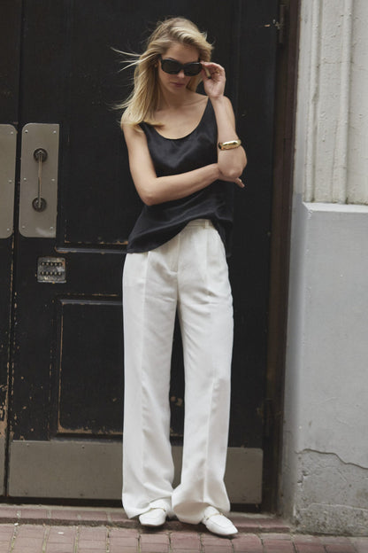 Alexandra Shklyar Топ сатиновий чорний