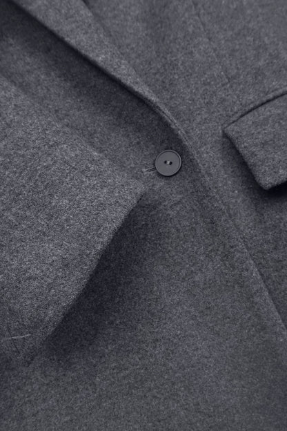 CICI COCO ПАЛЬТО ВОВНЯНЕ ПРЯМОГО КРОЮ СІРЕ COUTURE