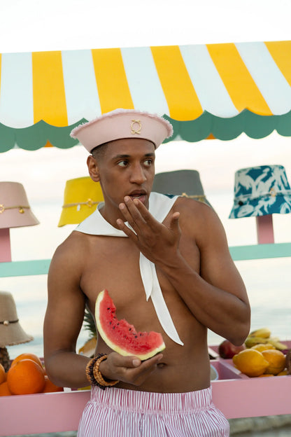 EROMIN Pink Linen Sea Hat