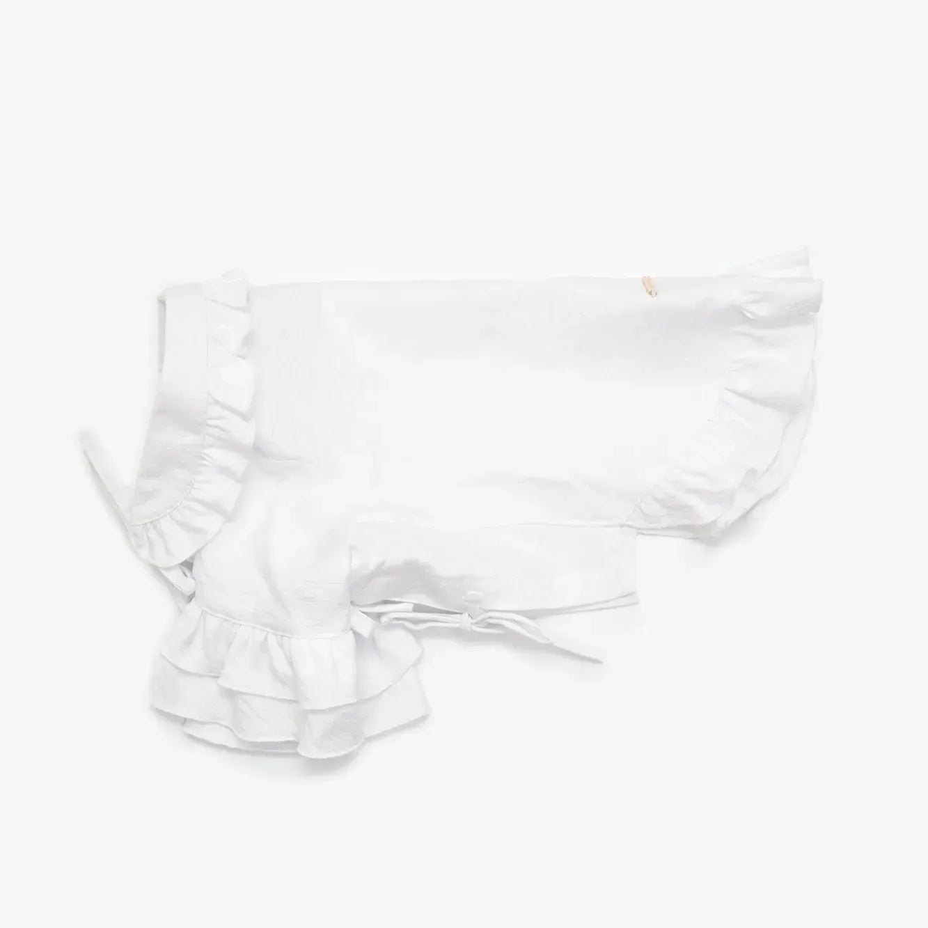 CHOU CHOU Плаття лляне з рюшами для собак біле XS (довжина спинки 29-33см)