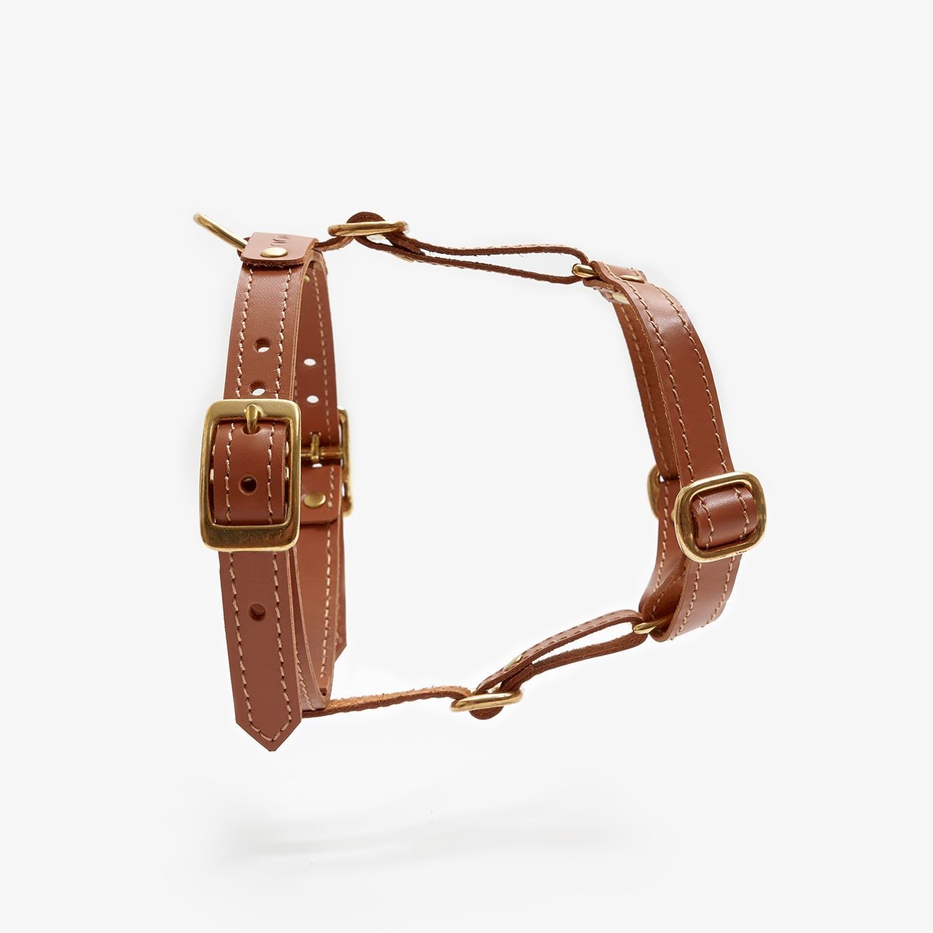 CHOU CHOU Шлея для собак шкіряна анатомічна руда "Classy"