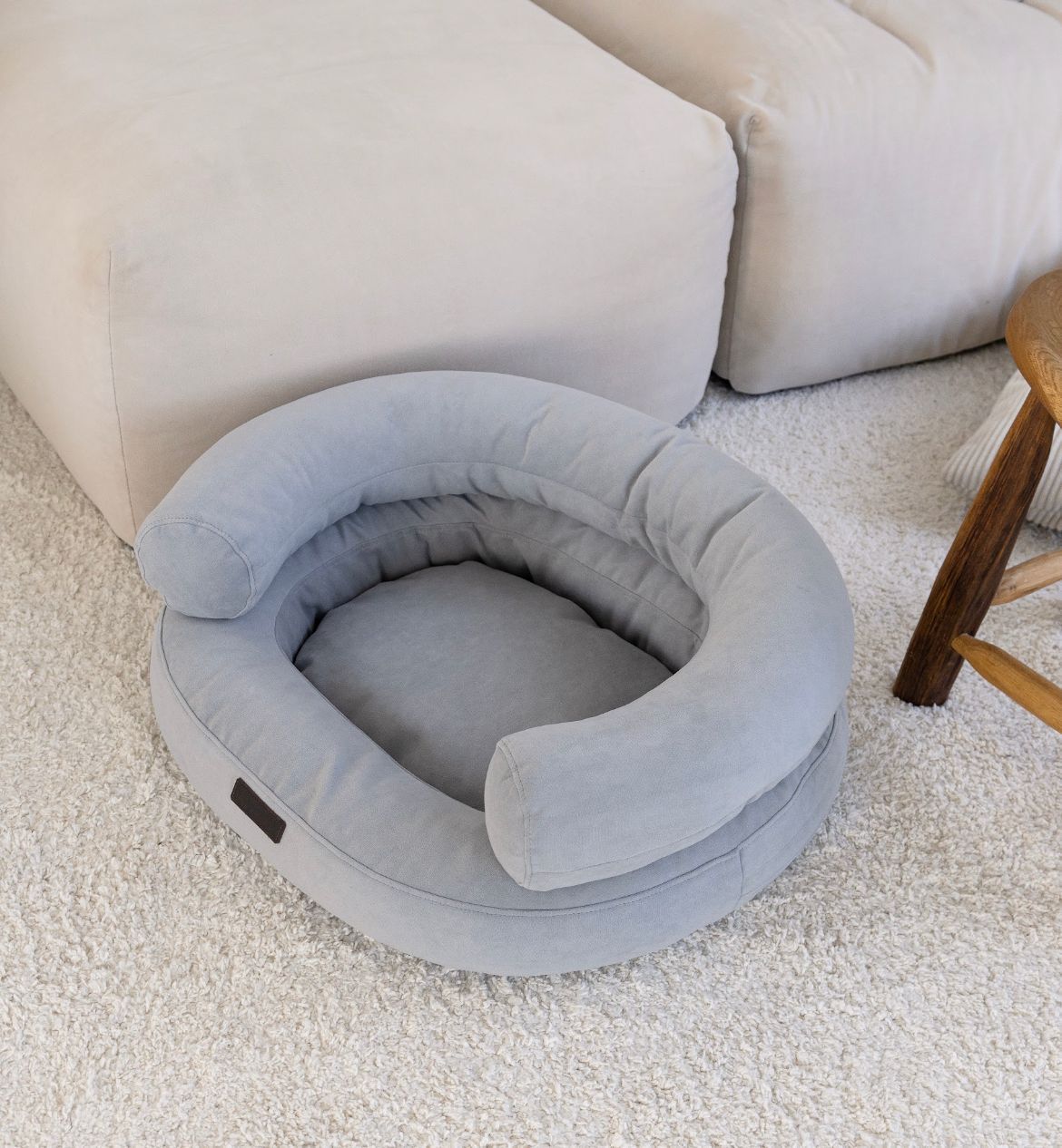 CHOU CHOU Лежак ортопедичний для собак "Marshmallow" сіро-блакитний