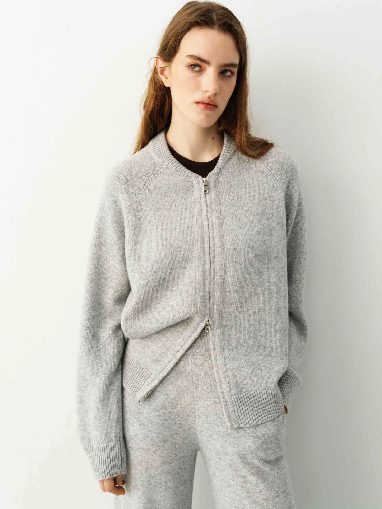 O.TAJE Штани PREMIUM WOOL WIDE LEG Світло-сірий