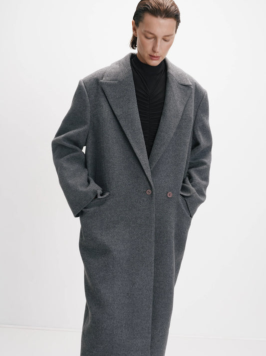 CICI COCO ПАЛЬТО ВОВНЯНЕ ПРЯМОГО КРОЮ СІРЕ COUTURE