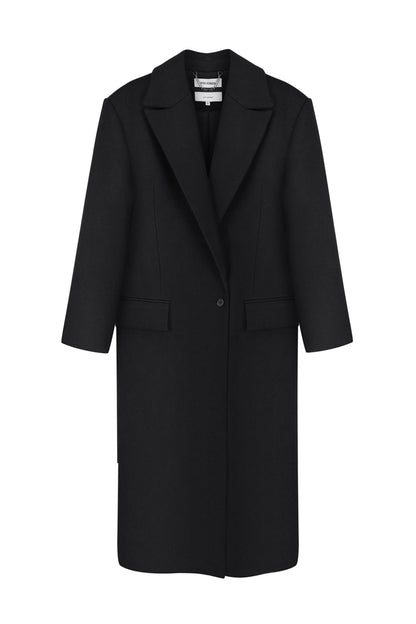 CICI COCO ПАЛЬТО ВОВНЯНЕ ПРЯМОГО КРОЮ ЧОРНЕ COUTURE