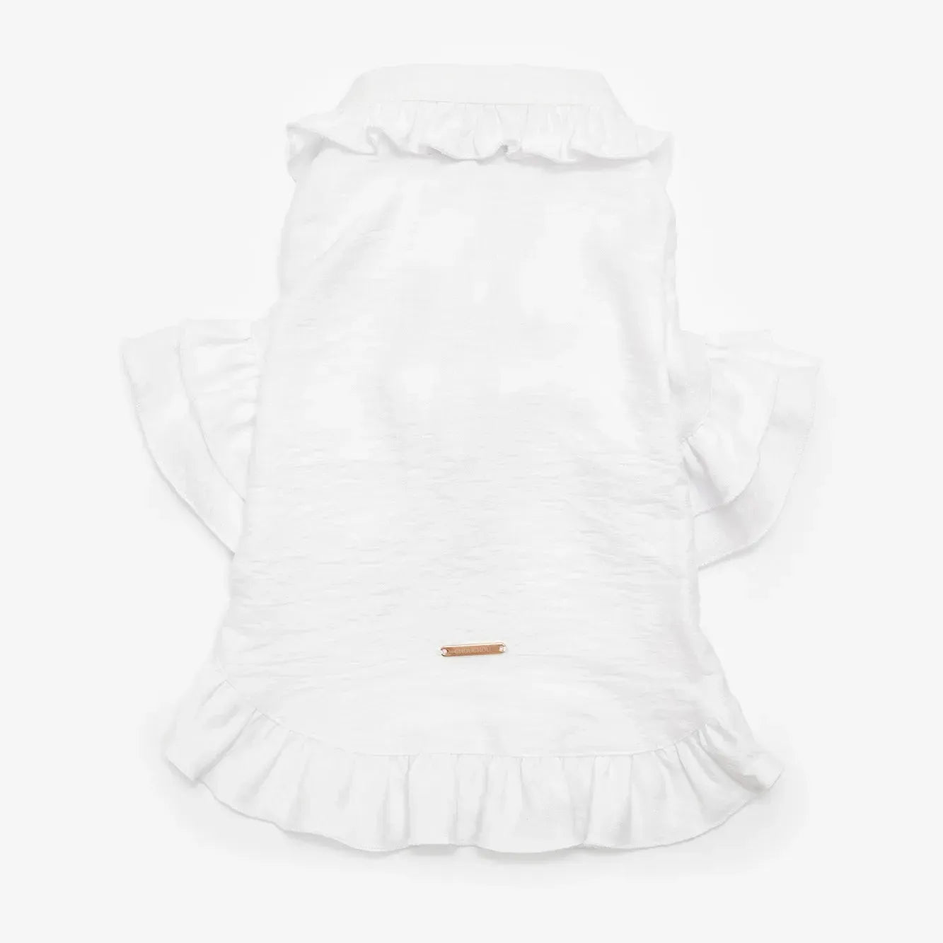 CHOU CHOU Плаття лляне з рюшами для собак біле XS (довжина спинки 29-33см)