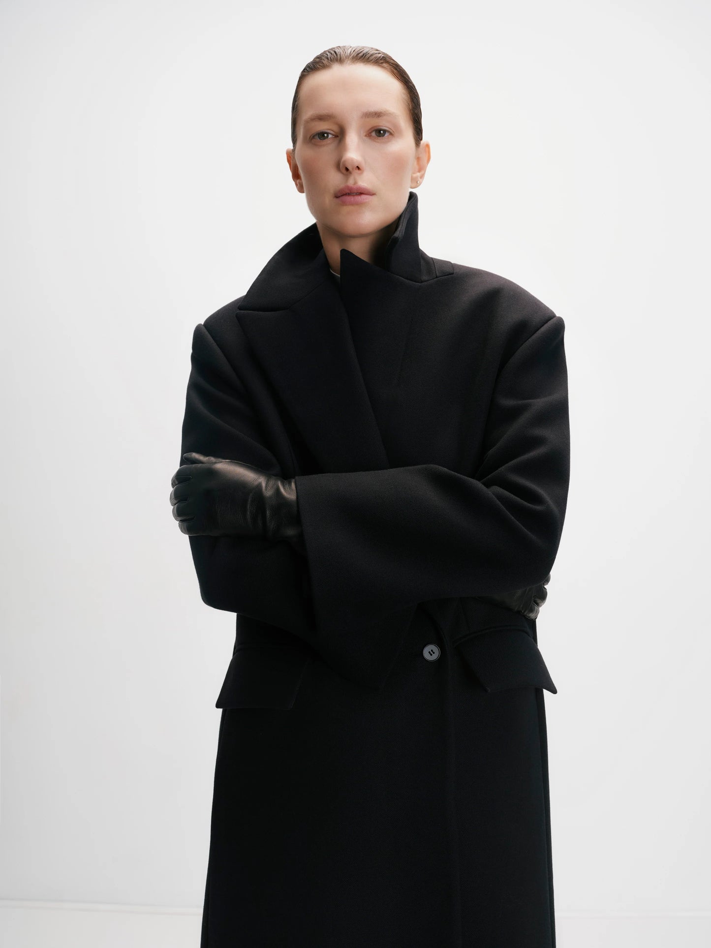 CICI COCO ПАЛЬТО ВОВНЯНЕ ПРЯМОГО КРОЮ ЧОРНЕ COUTURE