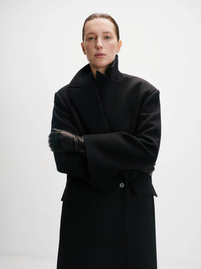 CICI COCO ПАЛЬТО ВОВНЯНЕ ПРЯМОГО КРОЮ ЧОРНЕ COUTURE