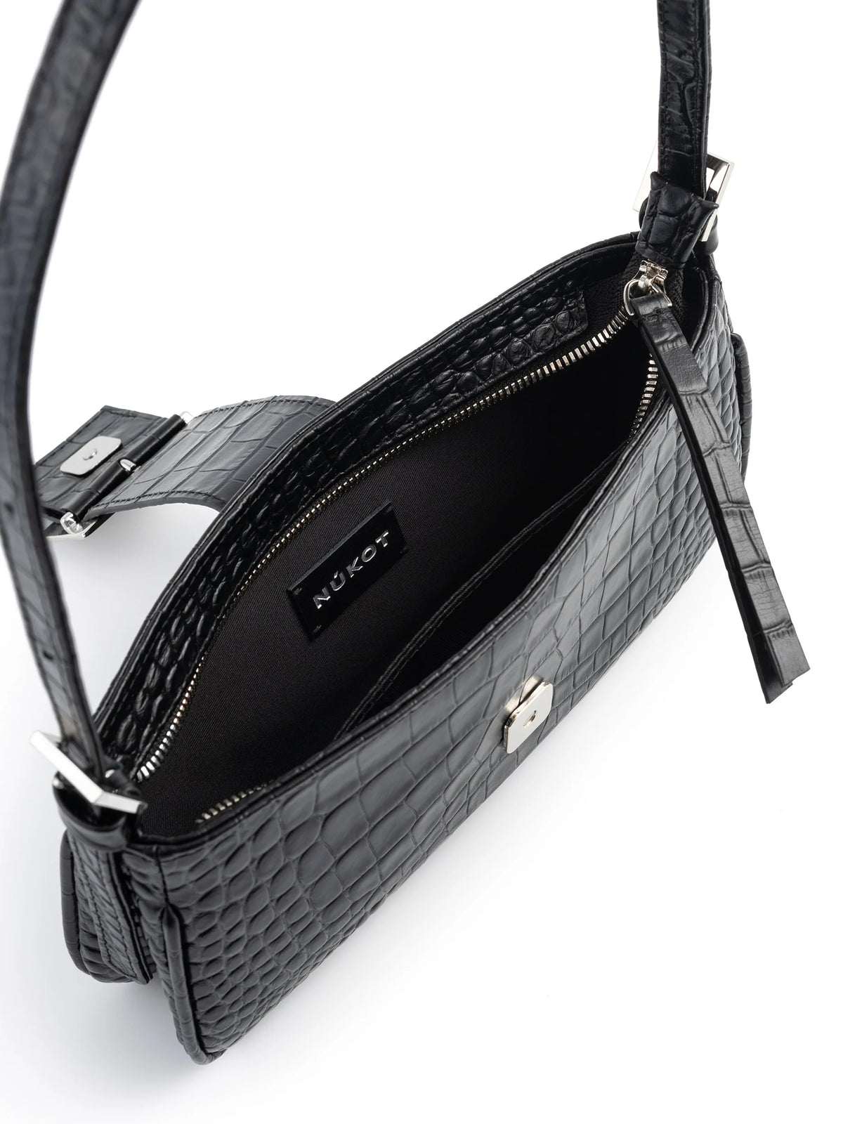 NUKOT BAGUETTE MINI CROCO BLACK