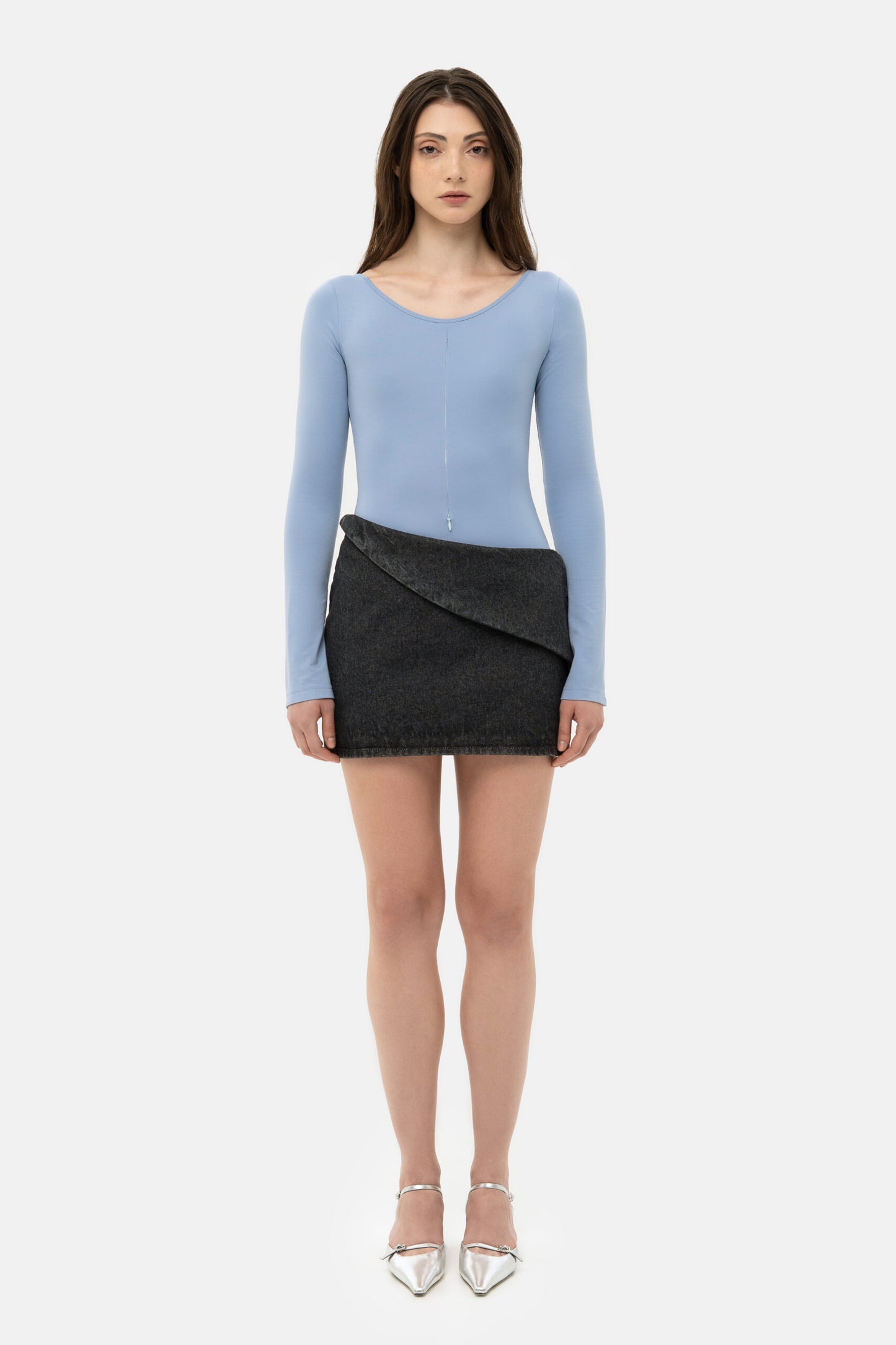 MATCH DENIM Mini black skirt