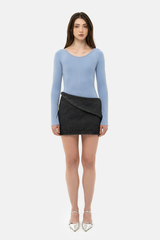 MATCH DENIM Mini black skirt