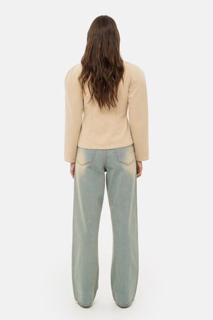 MATCH DENIM Siluet Beige Jacket