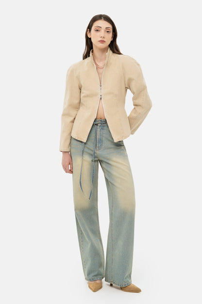 MATCH DENIM Siluet Beige Jacket