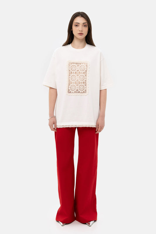 MATCH DENIM Milk Crochet T-Shirt