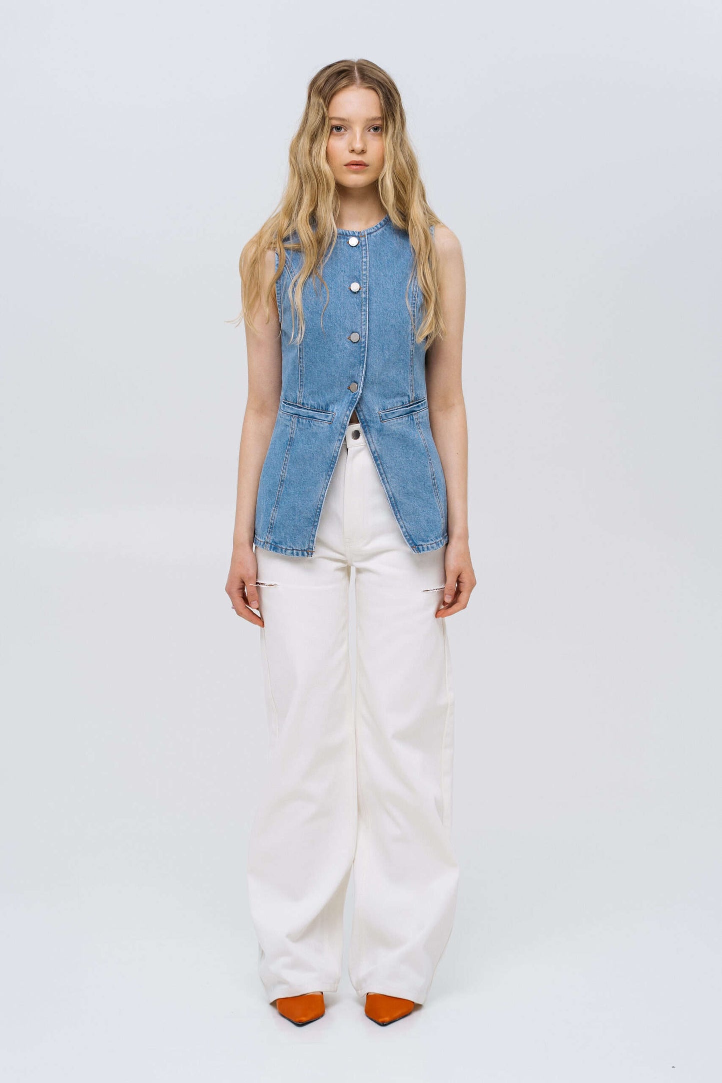 MATCH DENIM White Jeans with rips