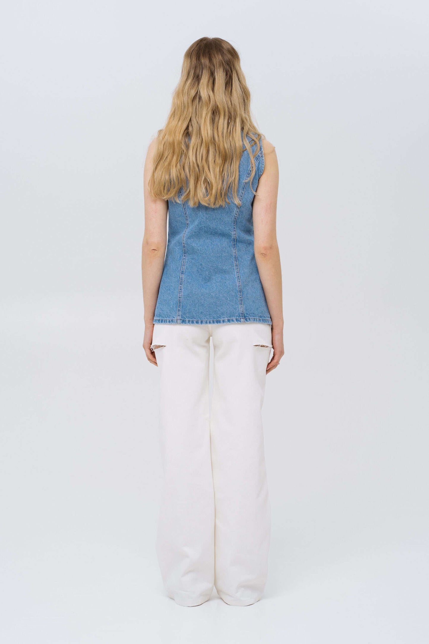 MATCH DENIM White Jeans with rips