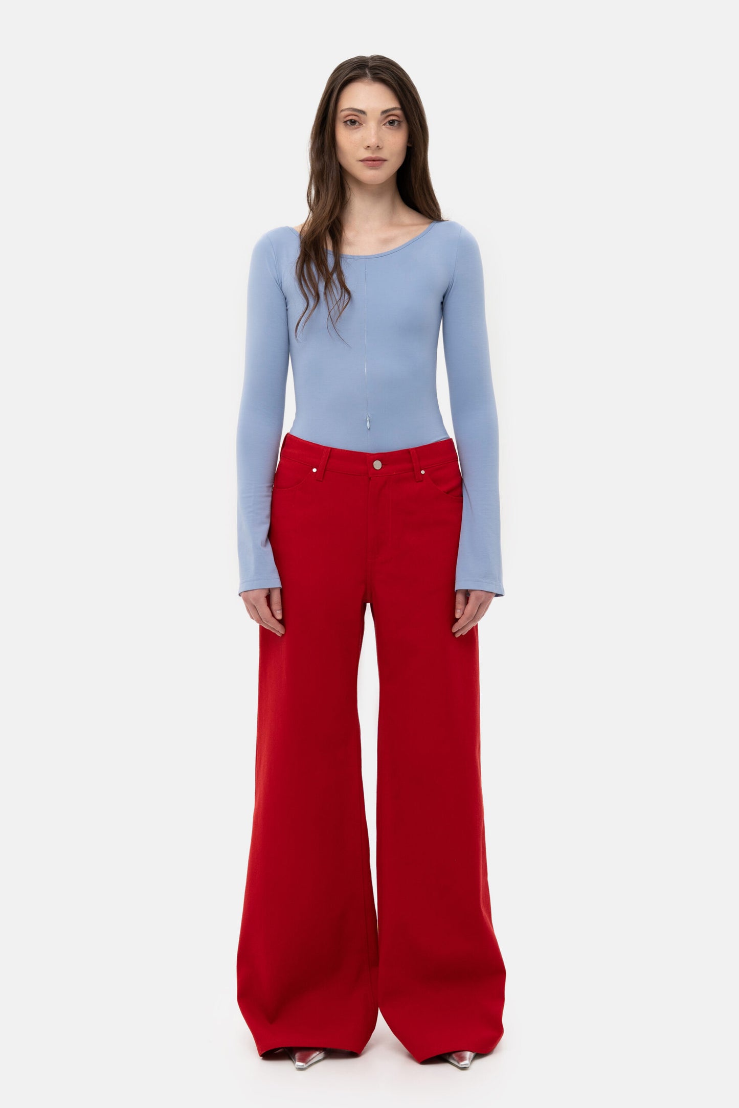 MATCH DENIM Red Baggy Jeans