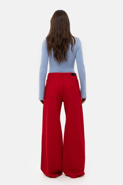 MATCH DENIM Red Baggy Jeans