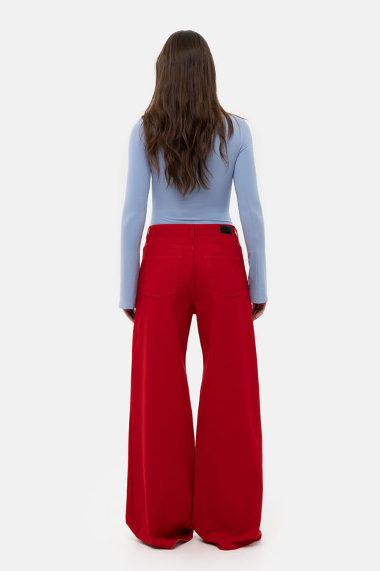 MATCH DENIM Red Baggy Jeans