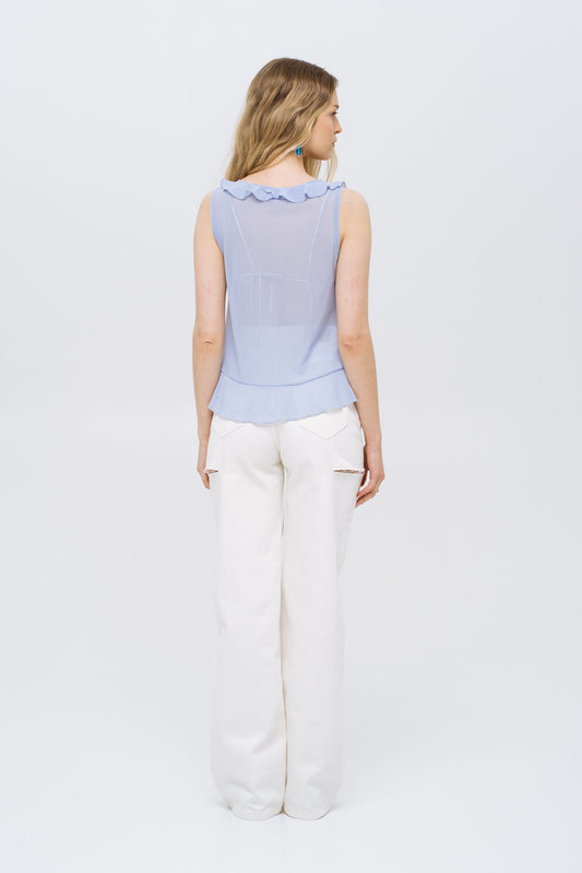 MATCH DENIM Blue Cloud Top