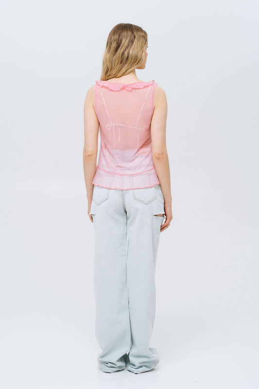 MATCH DENIM Rose Cloud Top
