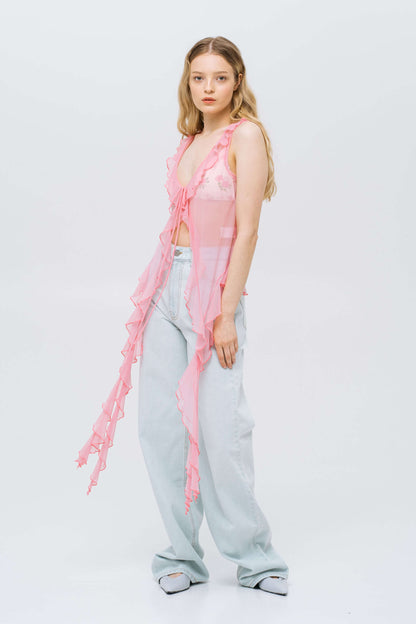 MATCH DENIM Rose Cloud Top