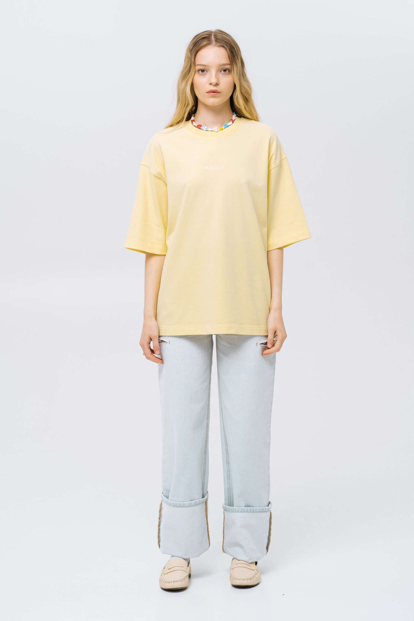 MATCH DENIM Yellow T-Shirt