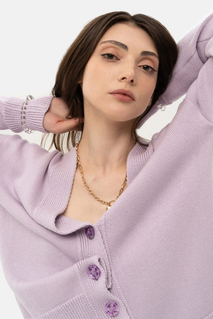 MATCH DENIM Lilac Knit Cardigan