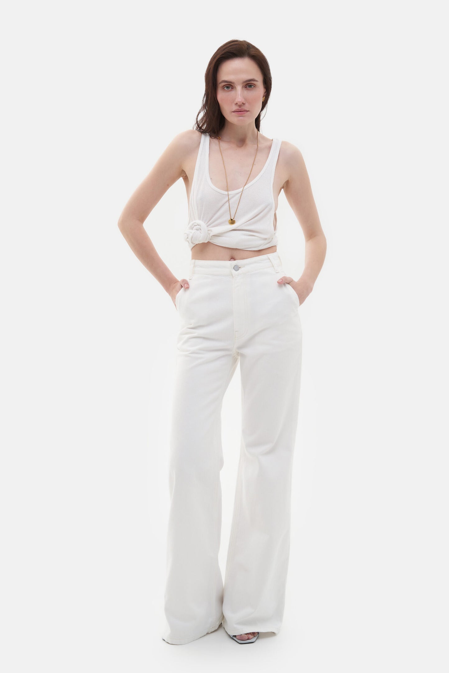MATCH DENIM White Flared Jeans