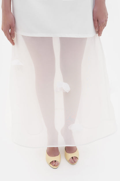 MATCH DENIM Organza Flower Skirt