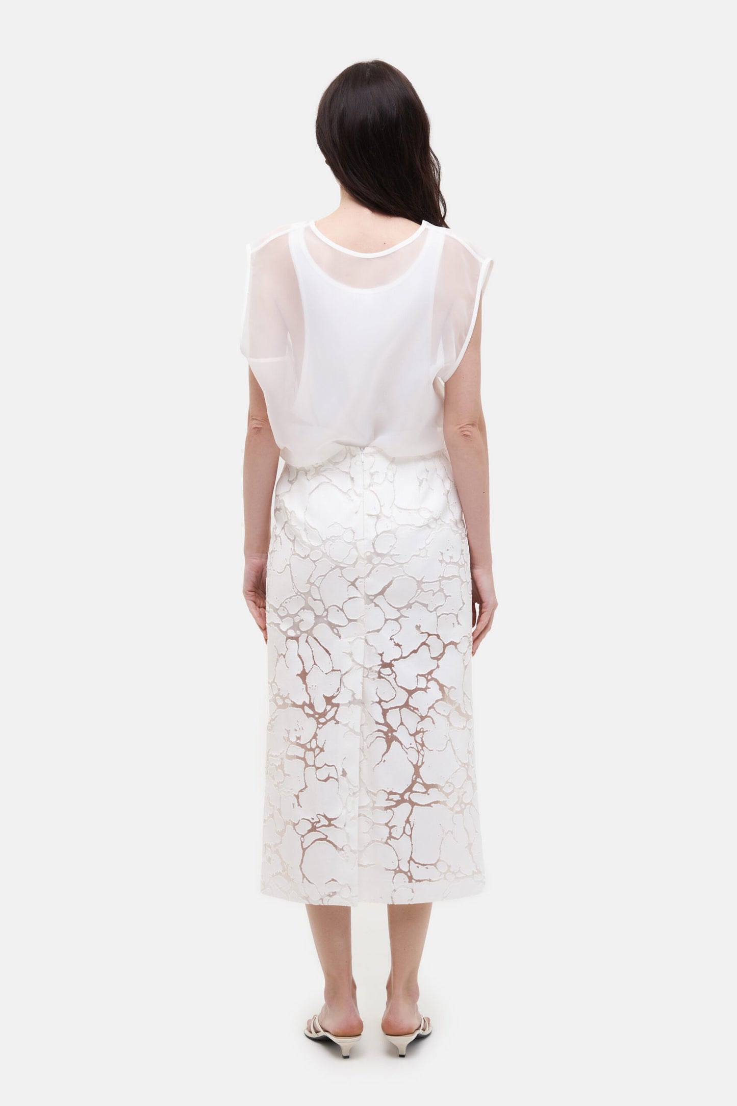 MATCH DENIM Denim Organza Skirt