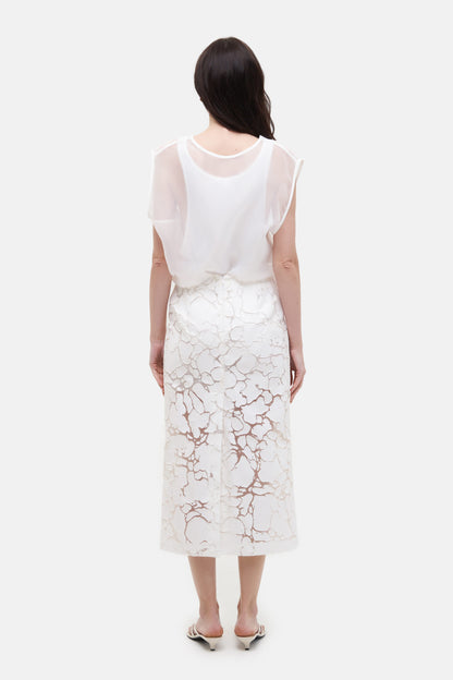 MATCH DENIM Denim Organza Skirt