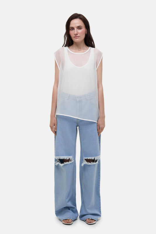MATCH DENIM Organza Top