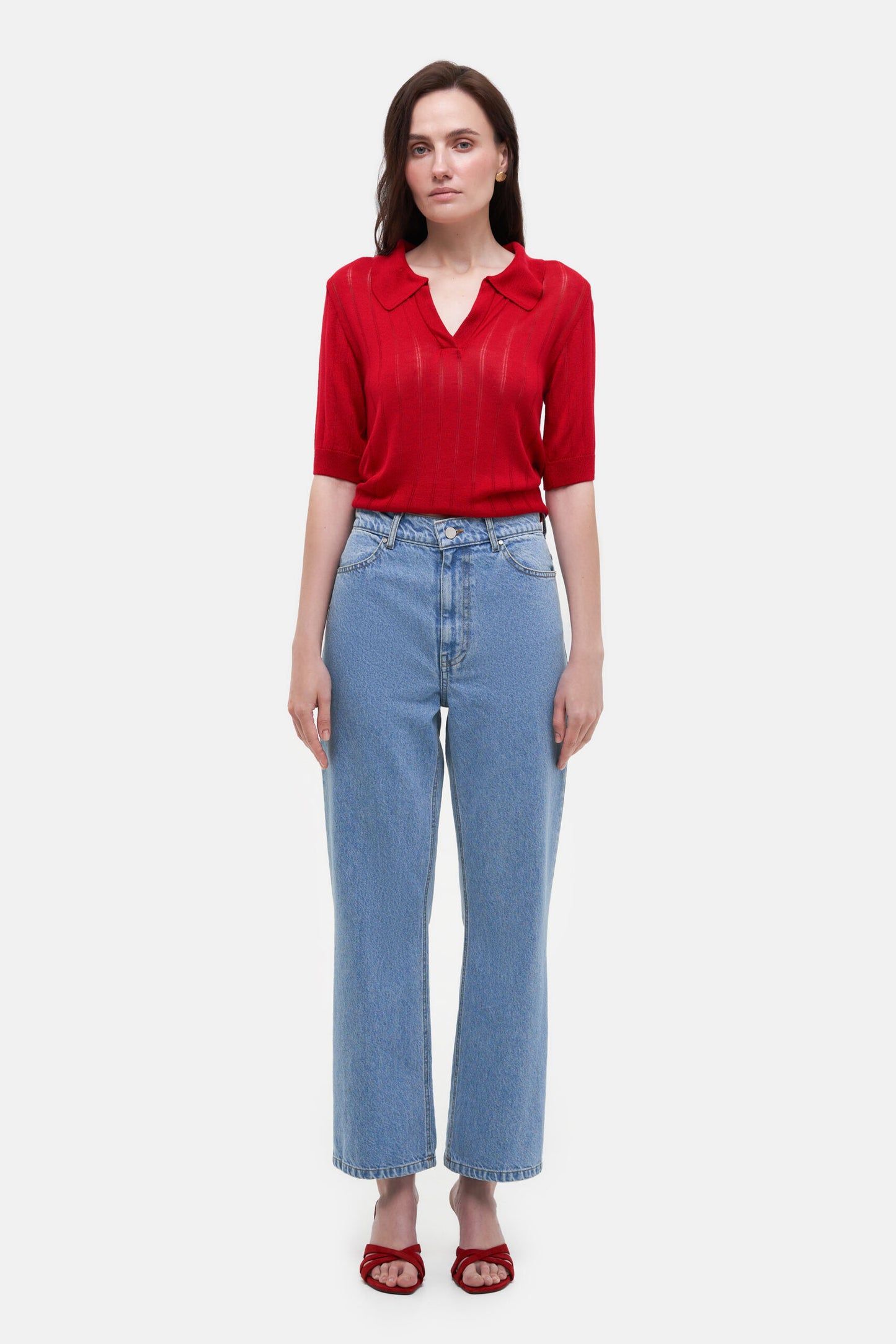 MATCH DENIM Cropped Flared Jeans