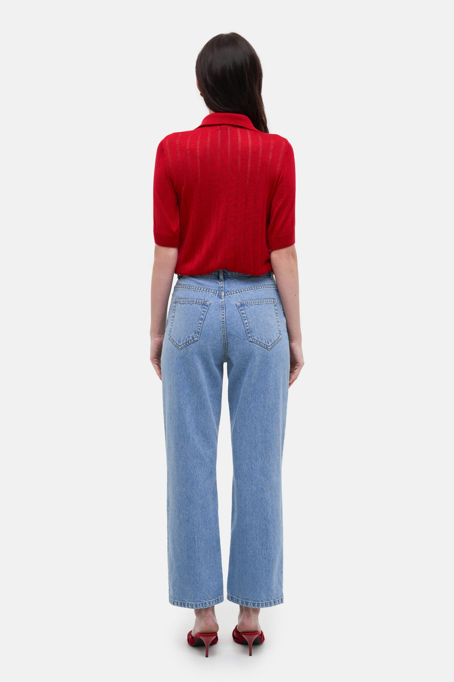 MATCH DENIM Cropped Flared Jeans