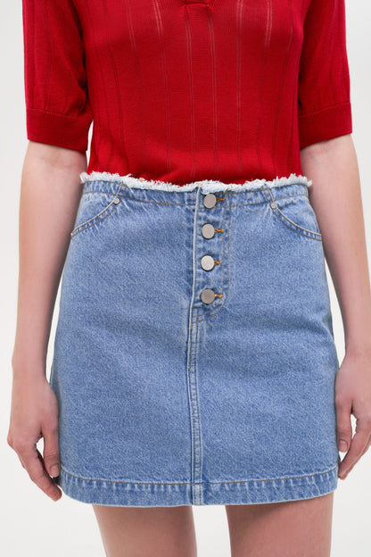 MATCH DENIM Beltless Mini Skirt