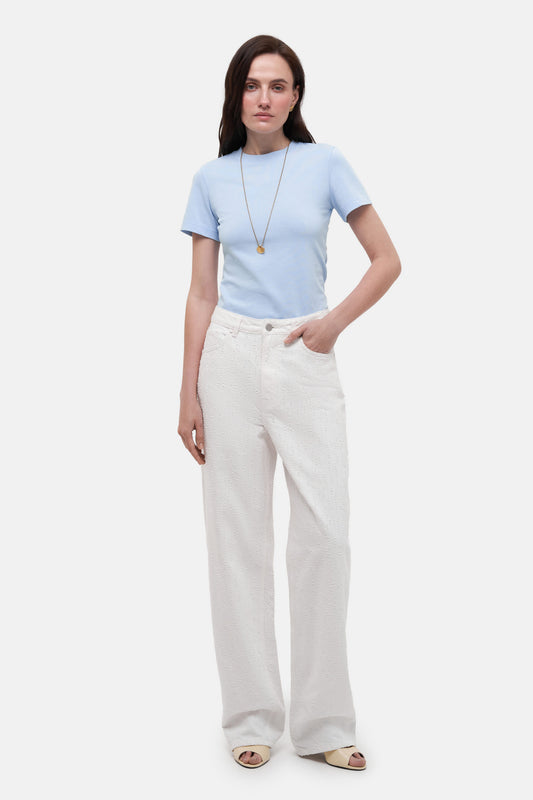 MATCH DENIM Perforated White Jeans