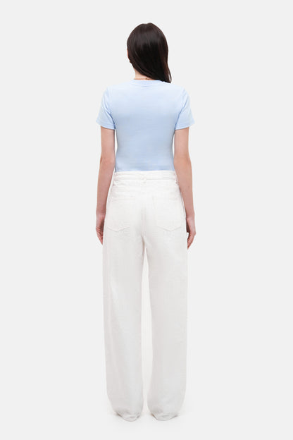 MATCH DENIM Perforated White Jeans