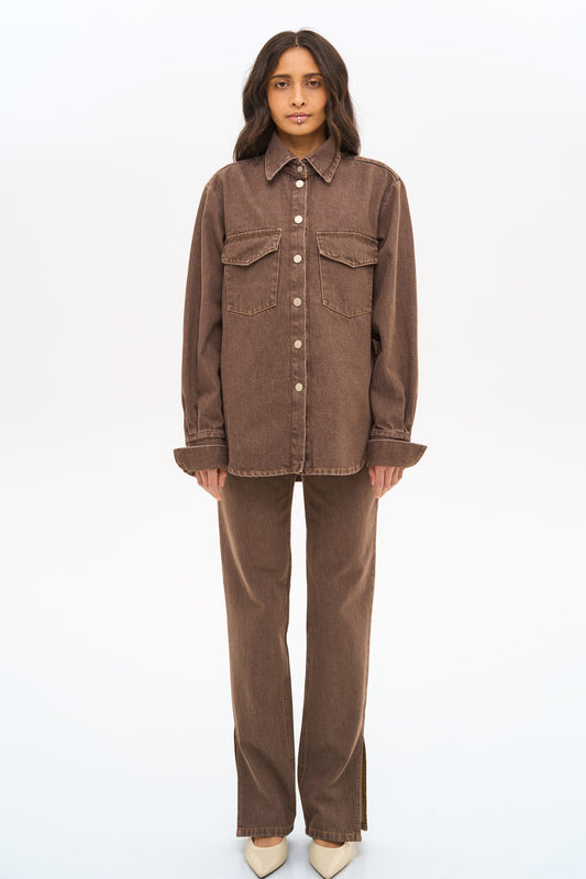 MATCH DENIM Сорочка Brown Denim