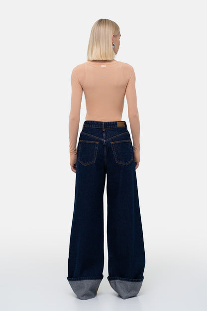 MATCH DENIM Indigo Roll-Up Jeans