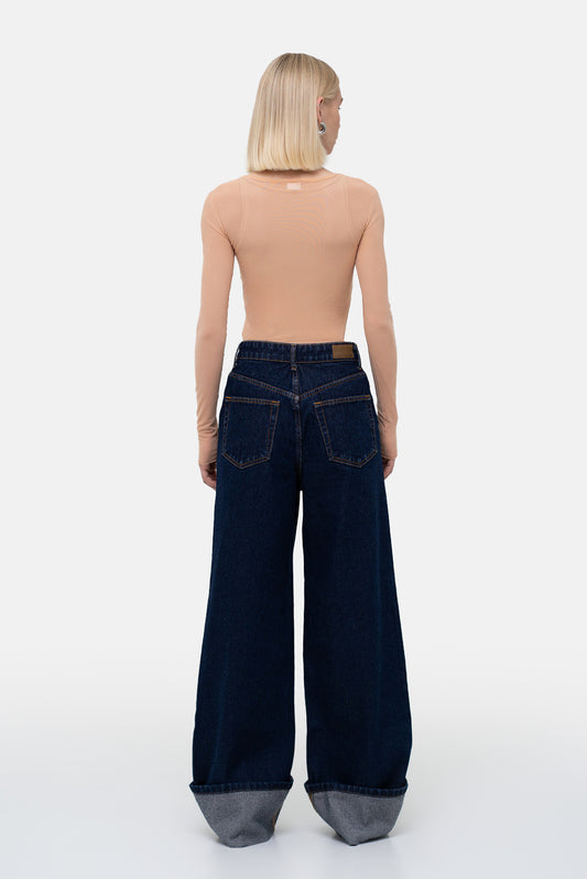 MATCH DENIM Indigo Roll-Up Jeans