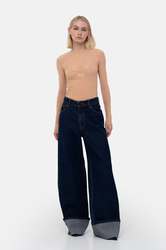 MATCH DENIM Indigo Roll-Up Jeans